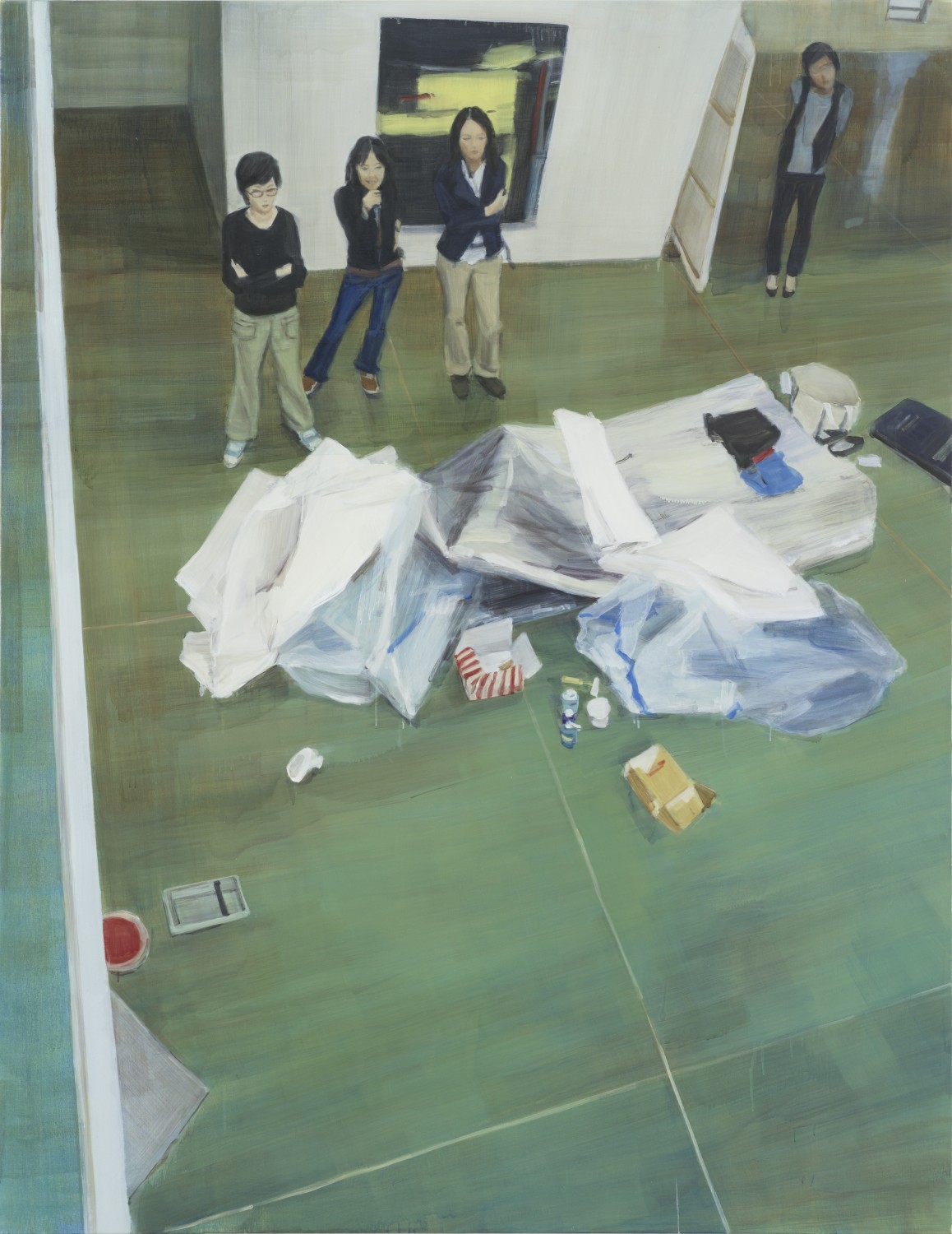 그림을 바라보는 네 여자