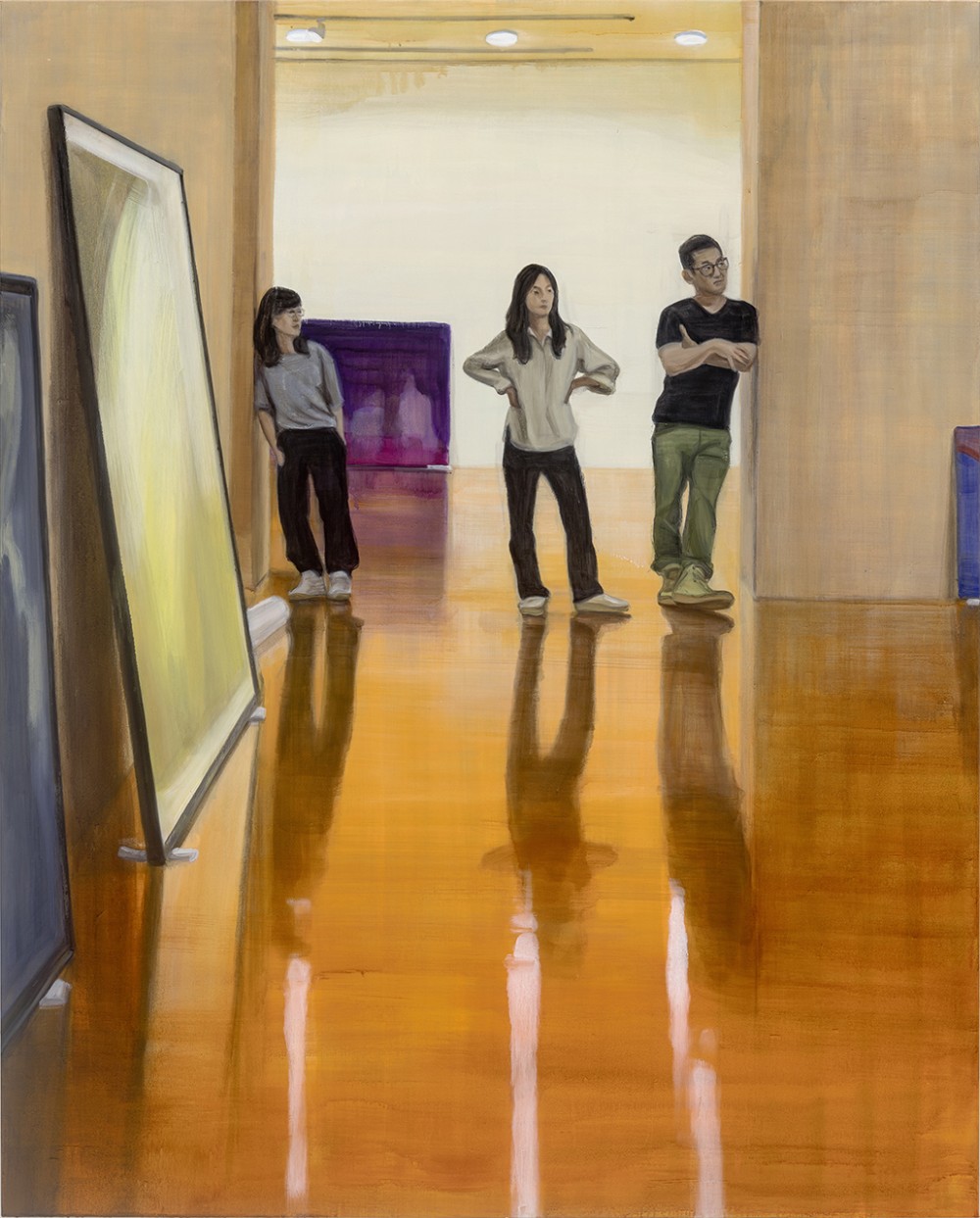 Three Looking at a Painting